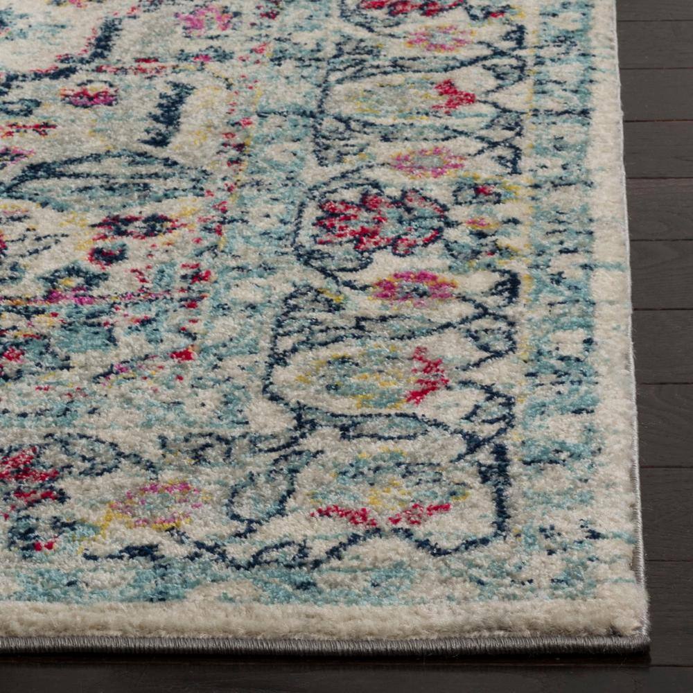 Navy and Fuchsia Rectangular Reversible Synthetic Rug, 6' x 9'