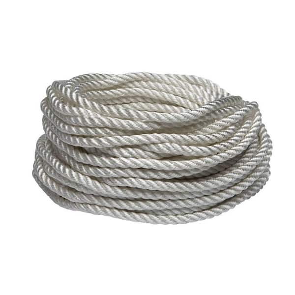1/4 in. x 100 ft. White Twisted Nylon Rope