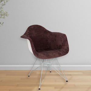 Willow Coffee Brown Velvet Arm Chair Set of 2