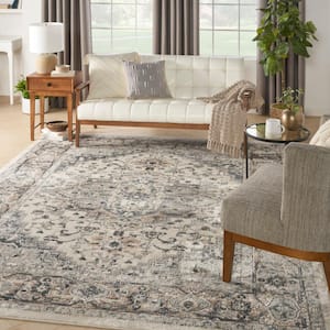 Concerto Ivory/Grey 7 ft. x 10 ft. Center medallion Traditional Area Rug