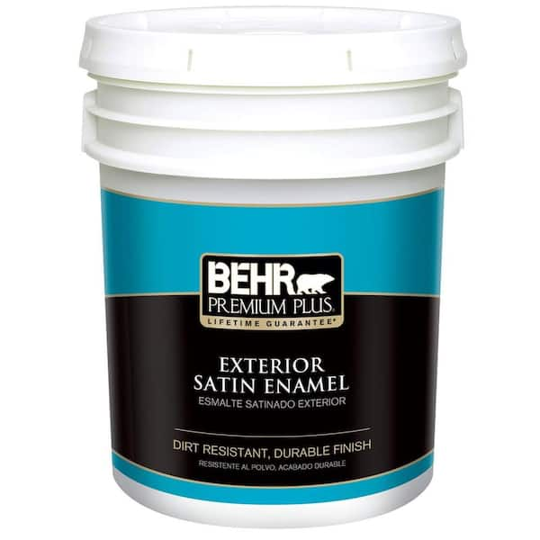 BEHR PREMIUM PLUS 5 Gal. Deep Base Satin Enamel Exterior Paint And ...