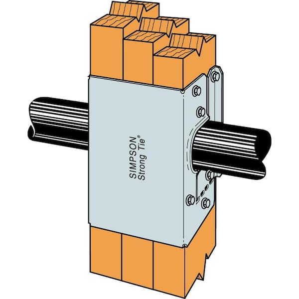 HSS Galvanized Stud Shoe for Double 2x Nominal Lumber, with Strong-Drive SDS Screws