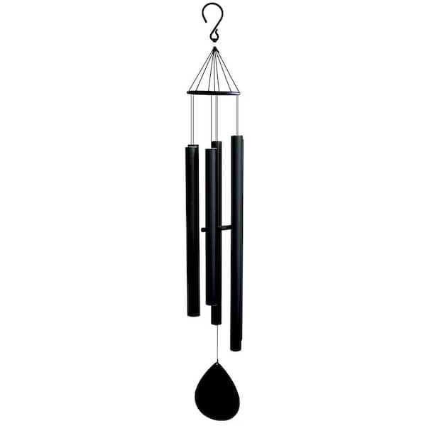 Clihome 98 in. Black Iron Top Wind Chime with 6 Aluminum Tubes