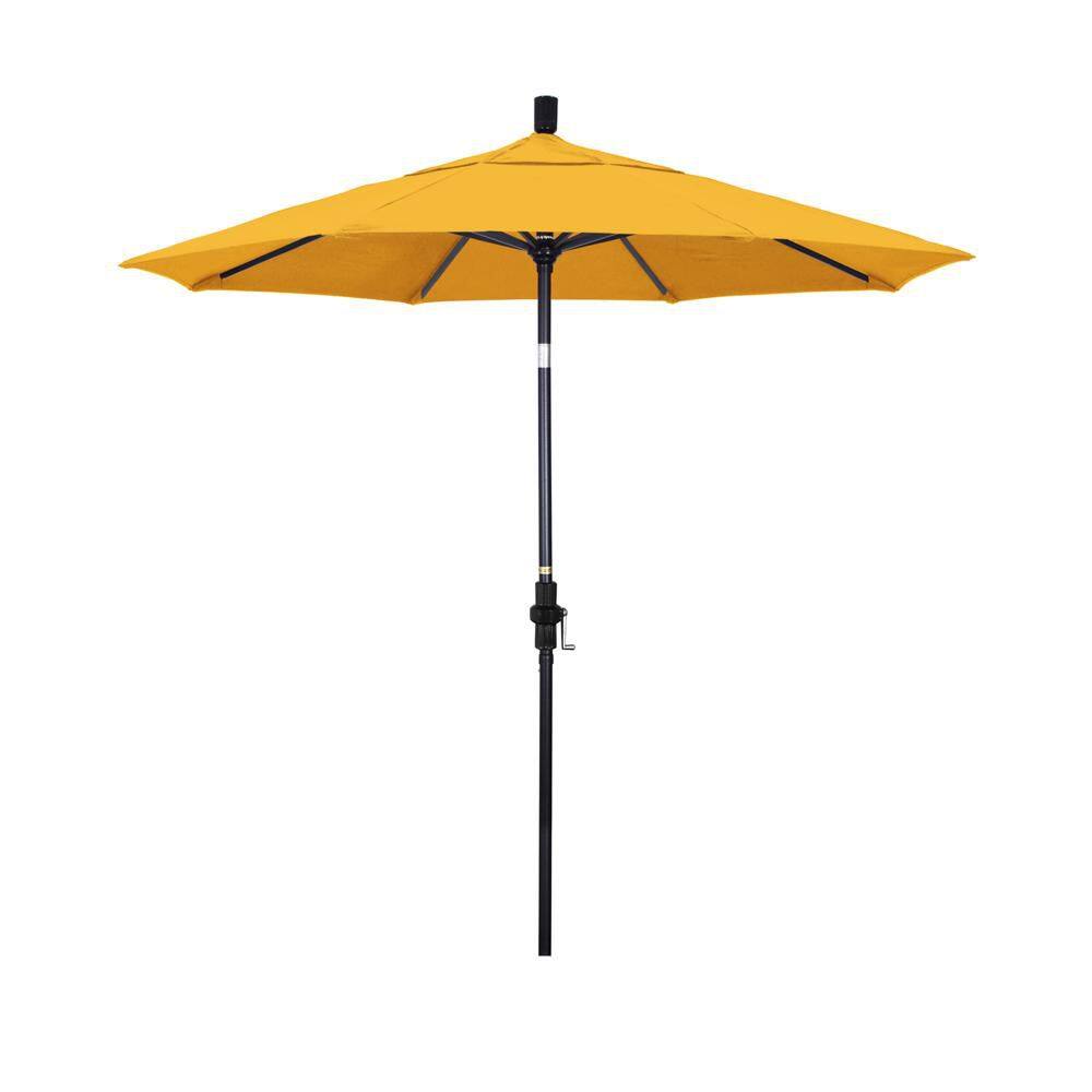 7.5 ft. Black Aluminum Market Patio Umbrella with Collar Tilt Crank Lift in Yellow Pacifica price history on PriceWatchPro