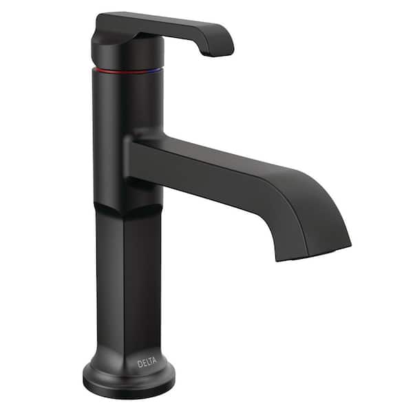 Delta Tetra Single-Handle Single Hole Bathroom Faucet in Matte Black