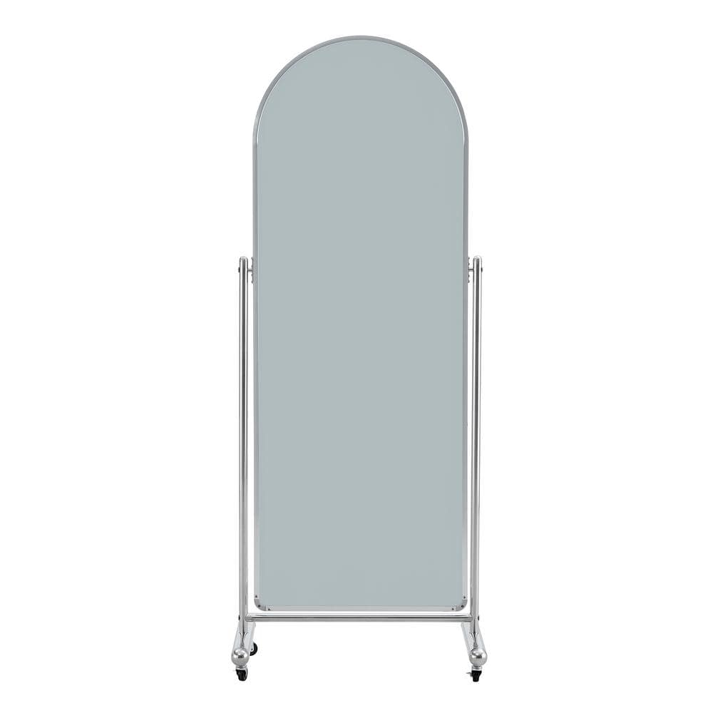 Silver 27.5 in. W x 69.2 in. H Arch Metal Full Length Mirror Dressing Mirro