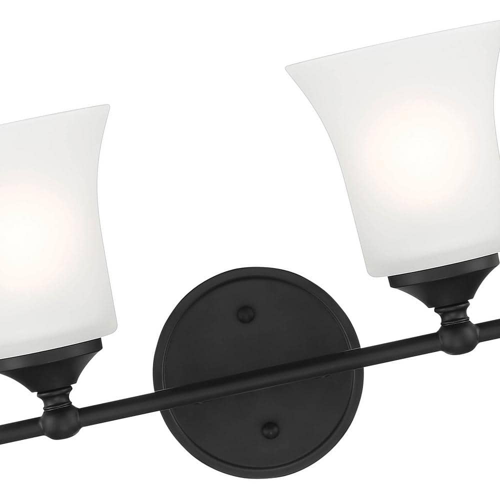 Bronson 31.75'' Matte Black Outdoor Vanity Light with Frosted Glass