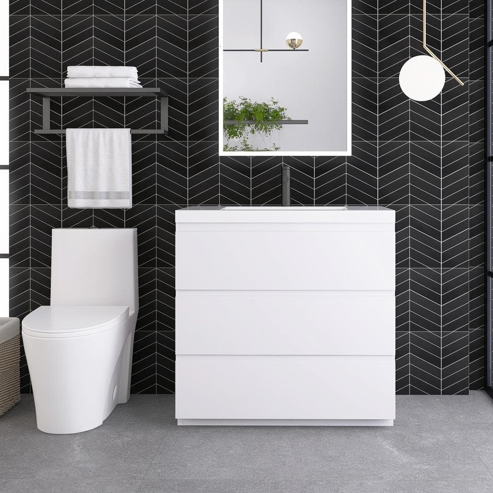 36 in. W x 20 in. D x 34 in. H Single Sink Freestanding Bathroom Vanity in 