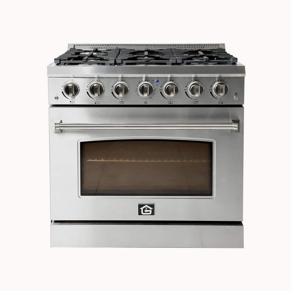 "36""gas range w/6 Italian Burners cooktop,5.5 cu.ft Convection Oven,Cast Iron Grates in Stainless steel" price history on PriceWatchPro