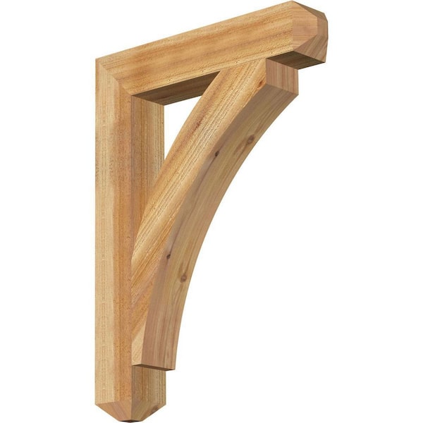 Ekena Millwork 4 in. x 30 in. x 22 in. Western Red Cedar Thorton Craftsman Rough Sawn Bracket