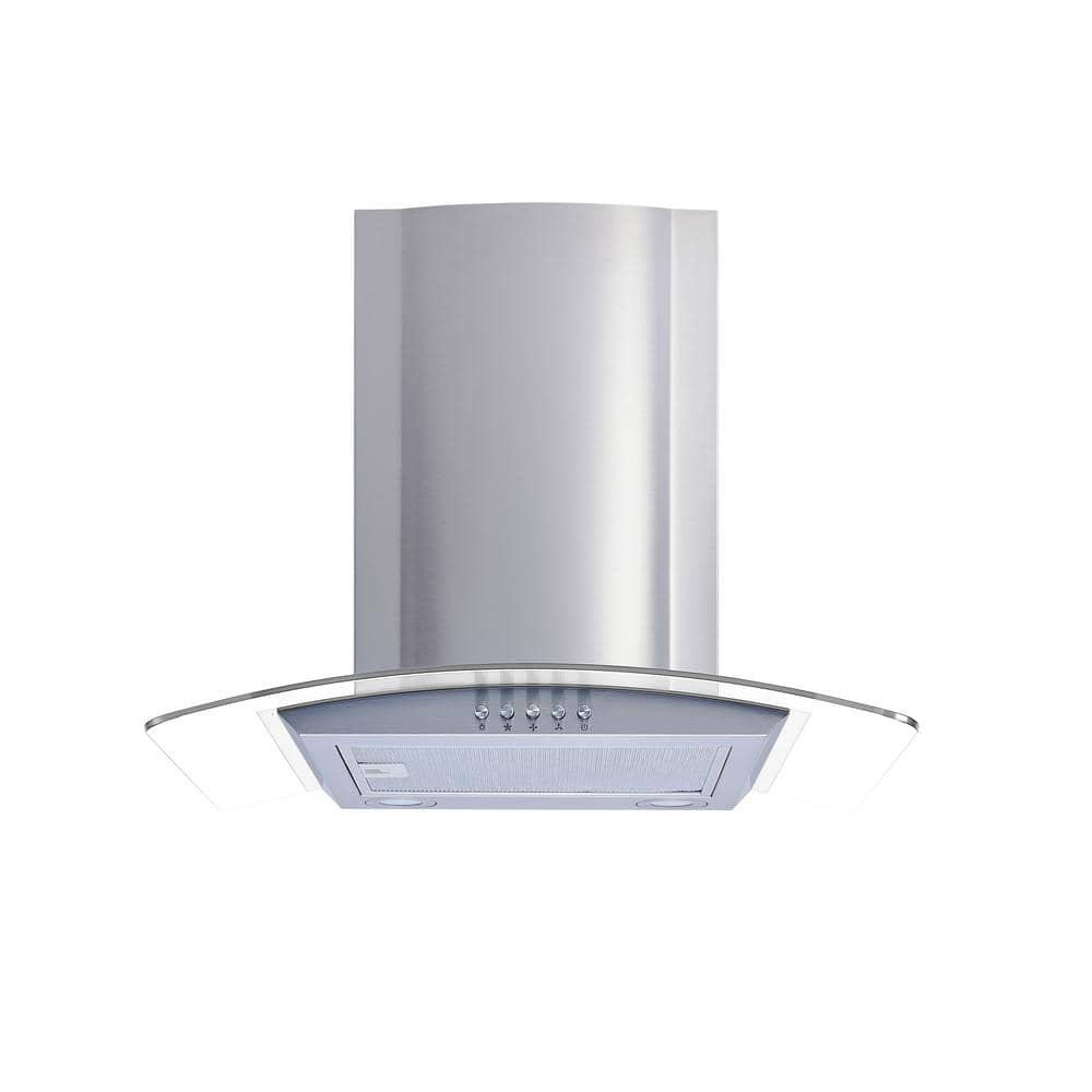 36 in. Convertible Glass Wall Mount Range Hood in Stainless Steel with Mesh Filters and Push Button Control price history on PriceWatchPro