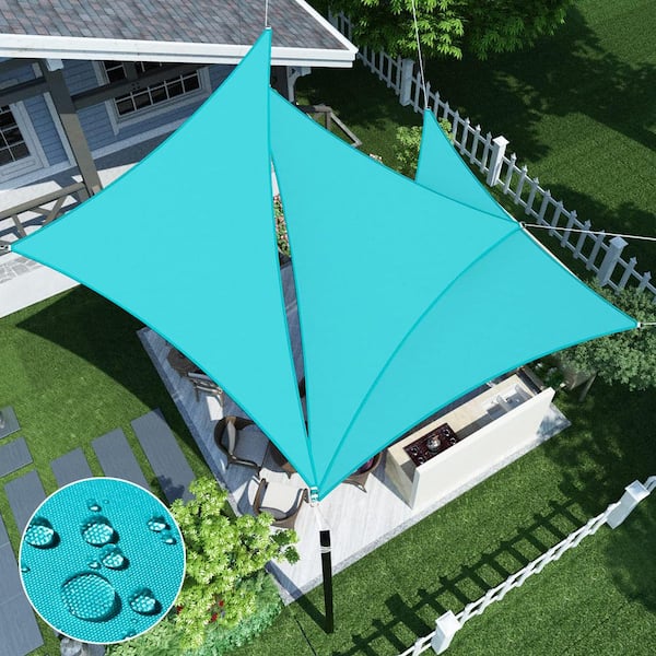 23 ft. x 16 ft. Turquoise Triangle Heavy Weight Sun Shade Sail with UV Blockage and waterproof for Patio and Pool Cover