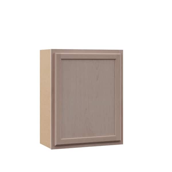 Hampton Bay 24 in. W x 12 in. D x 30 in. H Assembled Wall Kitchen Cabinet in Unfinished with Recessed Panel