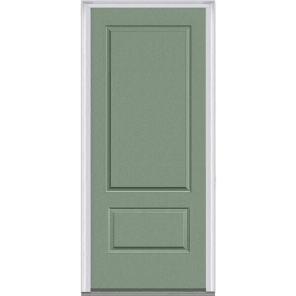 MMI Door 36 in. x 80 in. Right-Hand Inswing 2-Panel Classic Painted Fiberglass Smooth Prehung Front Door