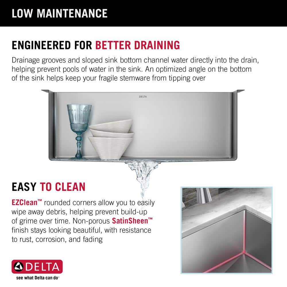 26" Satin Stainless Steel Undermount Single Bowl Kitchen Sink