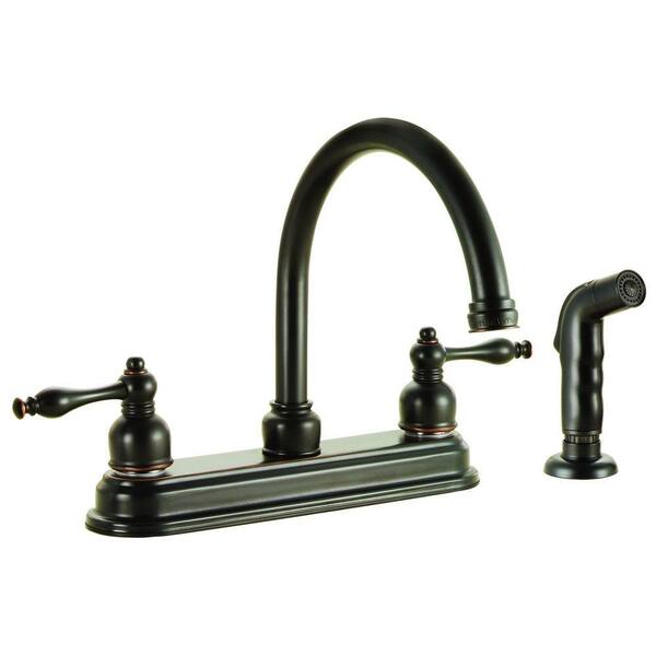 Design House Saratoga 2-Handle Standard Kitchen Faucet with Side Sprayer in Oil Rubbed Bronze