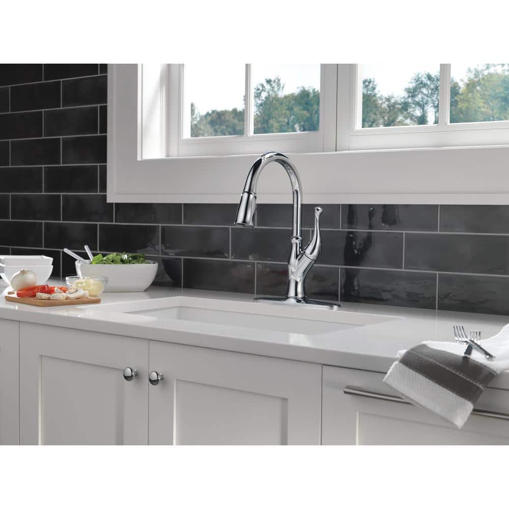 Ophelia Chrome Single Handle Pull Down Kitchen Faucet with Spray