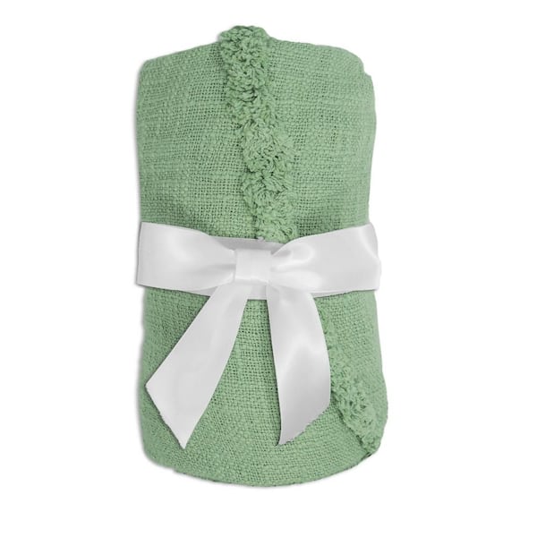 Norah Light Green Bohemian Basics Decorative Diamond Tufted Cotton