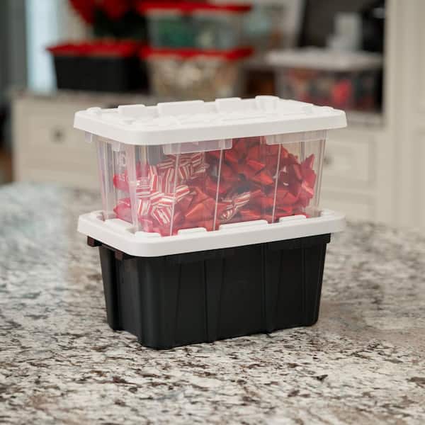 HDX 6.5-Qt Tough Storage Tote in Black with White Lid 999-6QT-HDX