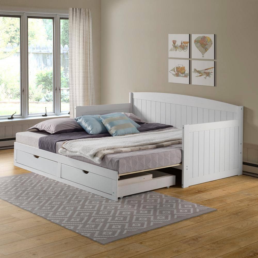 White Pine King Daybed with Storage Drawers