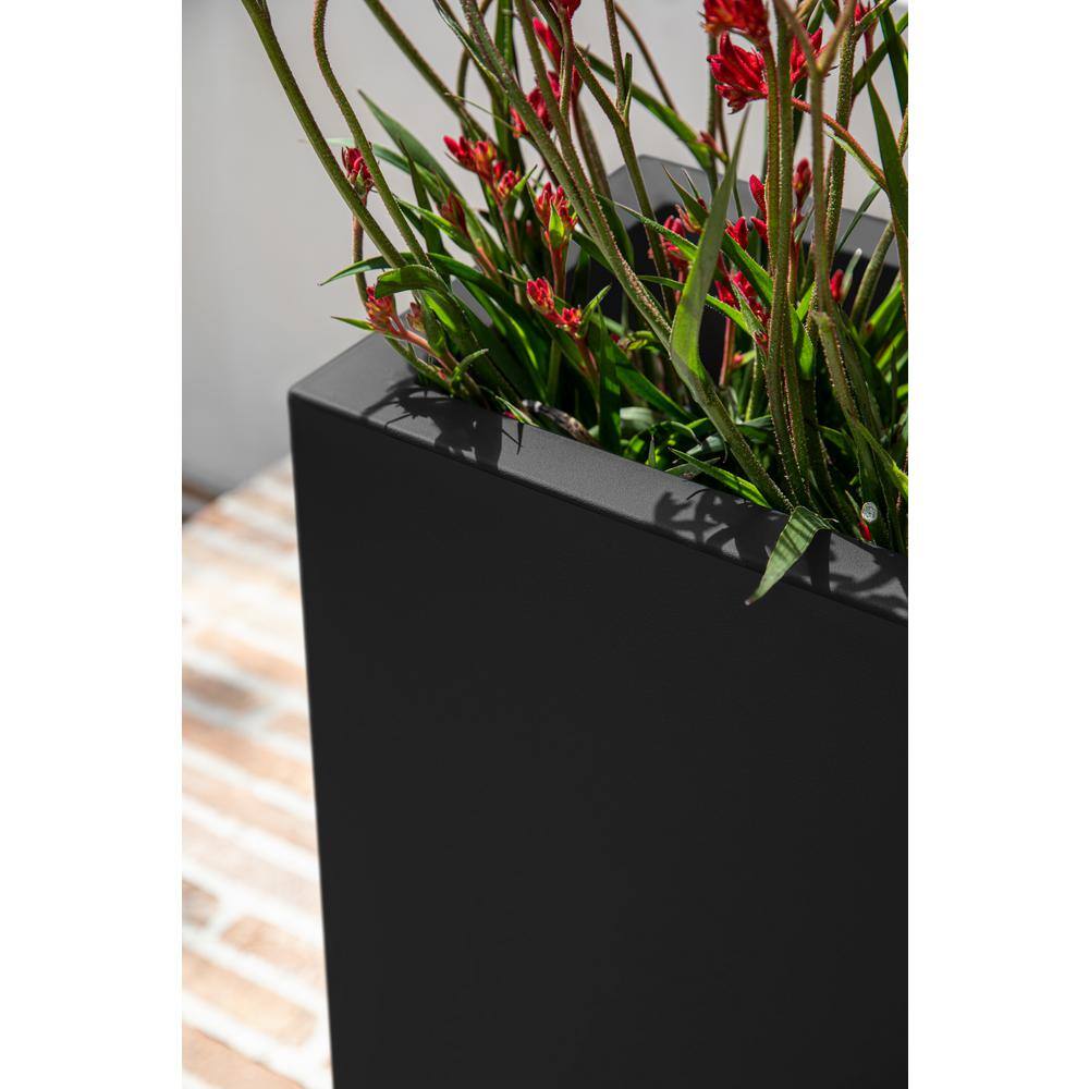 Black Rectangular Recycled Plastic Outdoor Planter