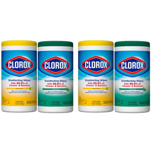Clorox 75-Count Crisp Lemon and Fresh Scent Bleach Free Disinfecting Wipes (4-Pack)
