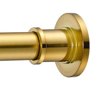 72 in. Stainless Steel Tension Mounted Adjustable Heavy Duty Spring Shower Curtain Rod in Gold