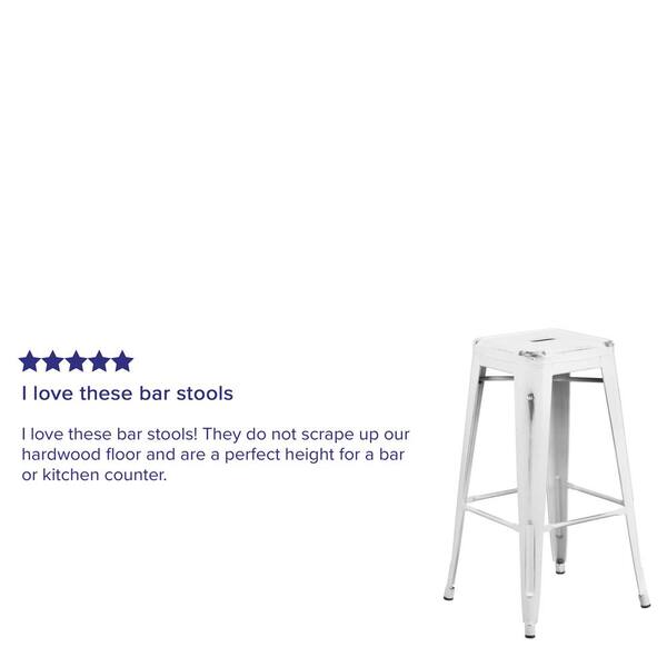 Distressed White Bar Stool Etbt350330wh, Clear Bumpers For Bar Stools With Backsplash