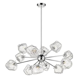 Rockport 12-Light Chrome Chandelier with Clear Glass Shades