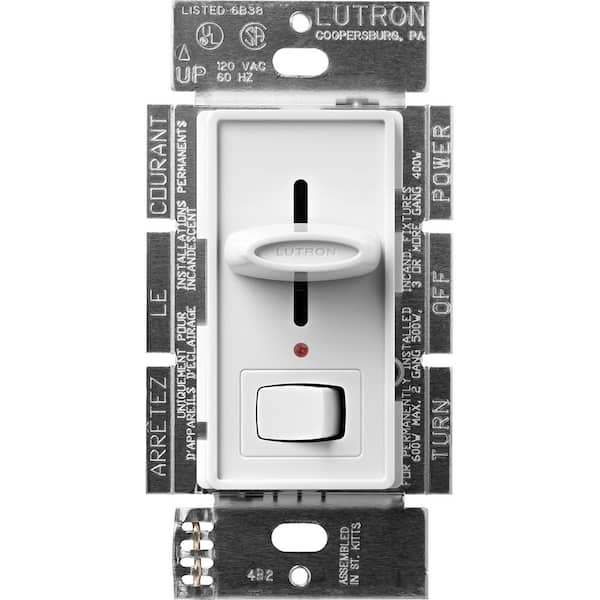 Lutron Skylark Dimmer Switch, with Preset and Locator Light, 600-Watt Incandescent/Single-Pole, White (S-600PNLH-WH)