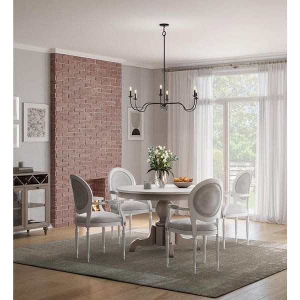 Canebrake 6-Light Matte Black Farmhouse Chandelier Light