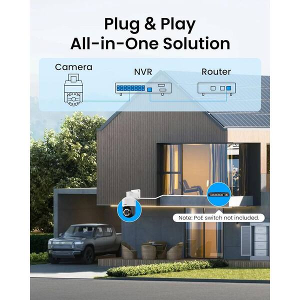 ZOSI C296B 4K 8MP Hardwired POE Add-on Outdoor Home Security