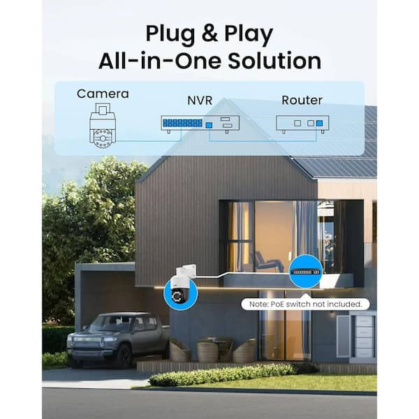 ZOSI C296B 4K 8MP Hardwired POE Add-on Outdoor Home Security