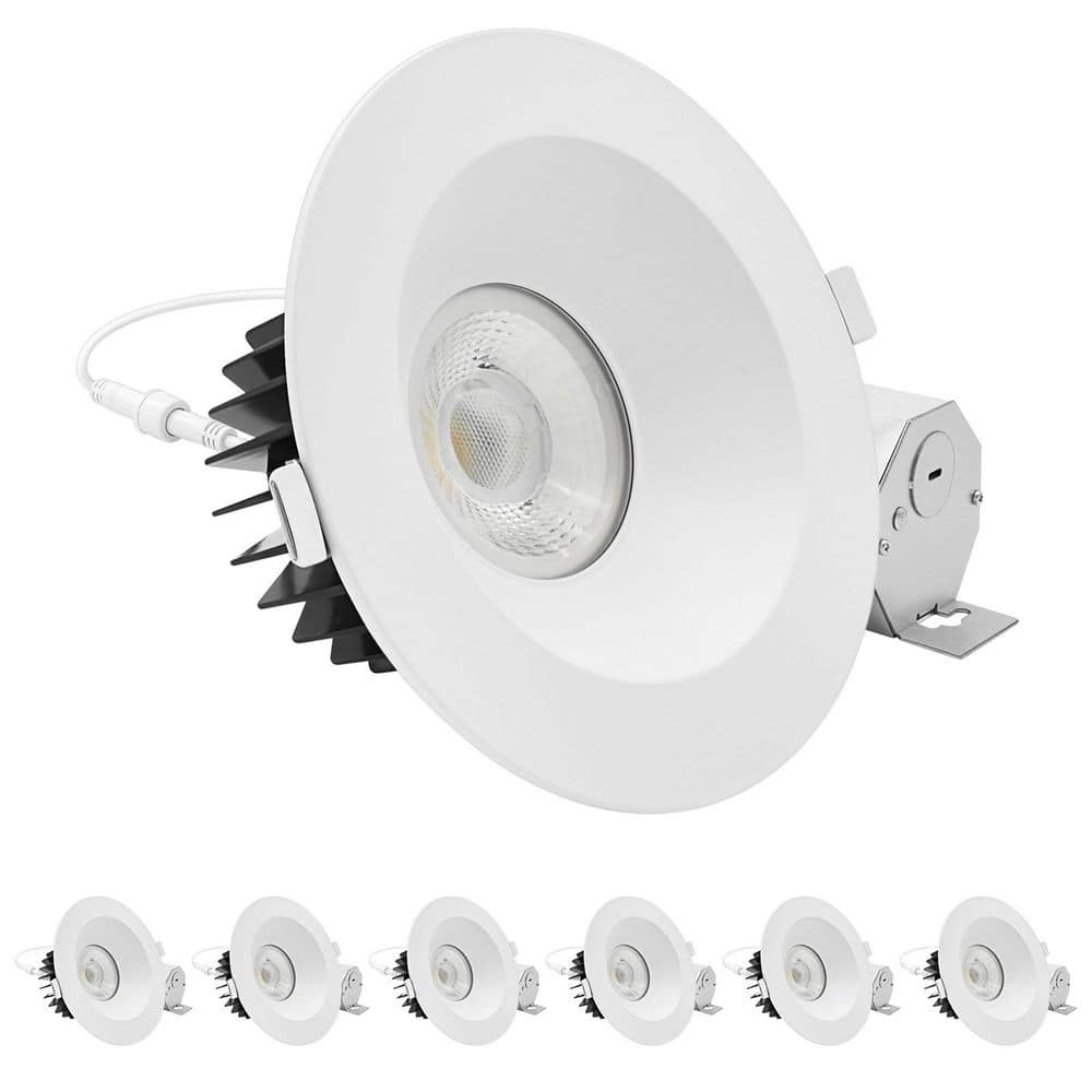 6 In. Integrated LED Regressed Spotlight with Round White Interchangeable Trim, 22W, 1800LM, 5CCT, 38°, Dimmable, 6 Pack price history on PriceWatchPro