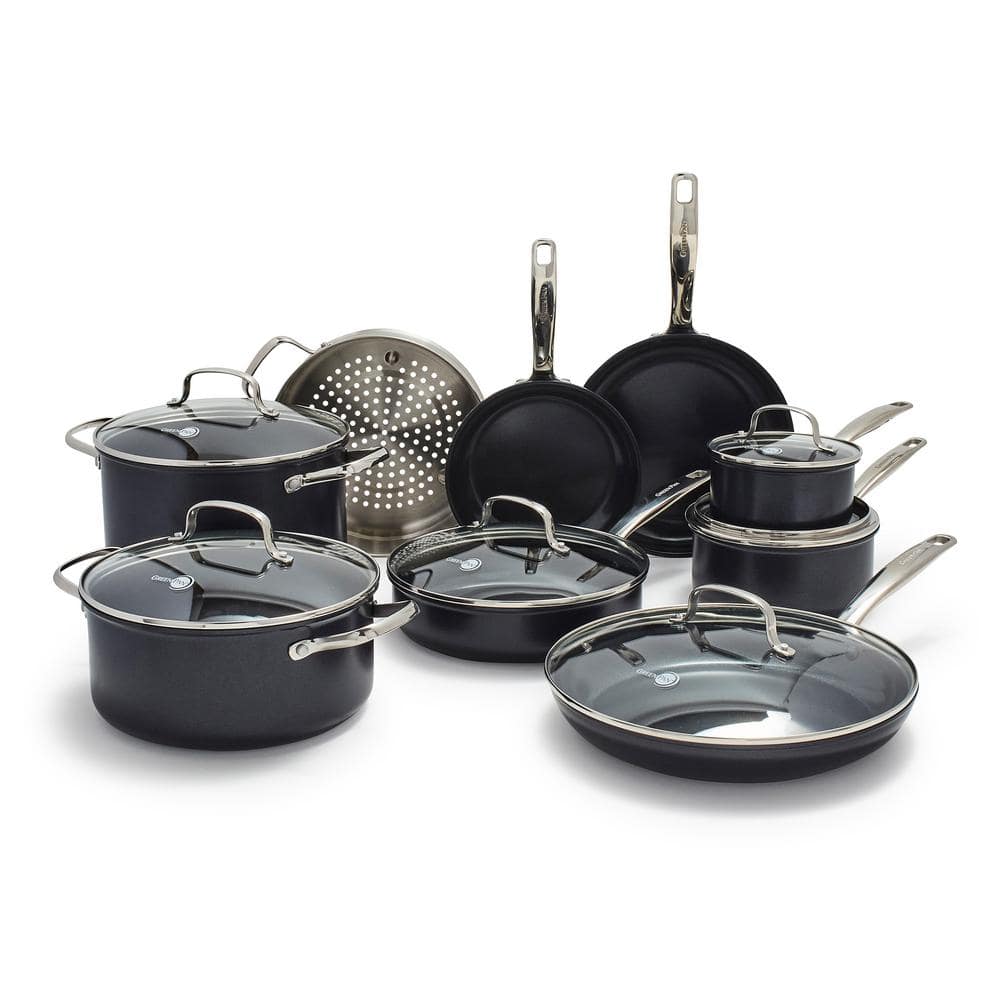 GreenPan Chatham Black Prime Midnight 15-Piece Hard Anodized Healthy ...