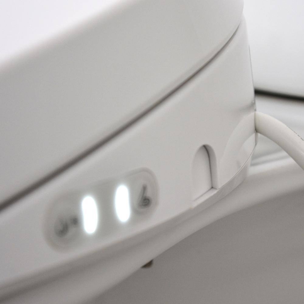 White Elongated Heated Smart Toilet Seat with Bidet and Night Light