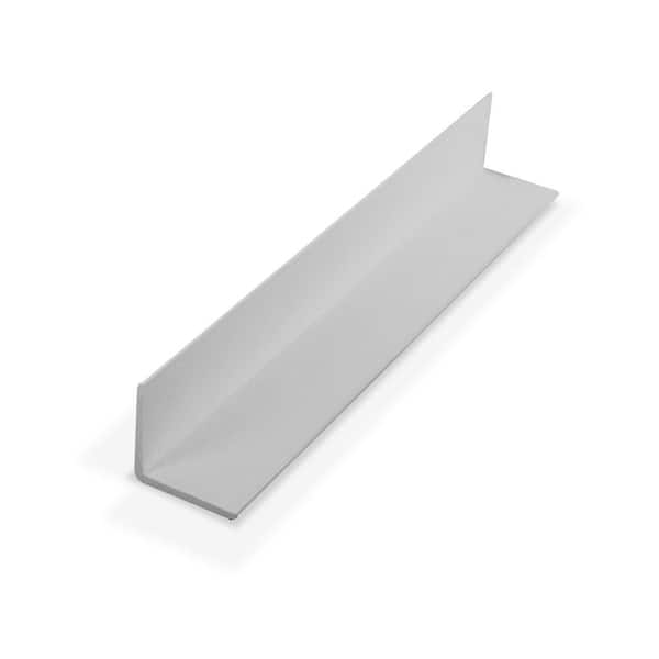 Outwater 1-1/4 in. D x 1-1/4 in. W x 72 in. L White Styrene Plastic 90° Even Leg Angle Moulding 108 Lineal Feet (18-Pack)