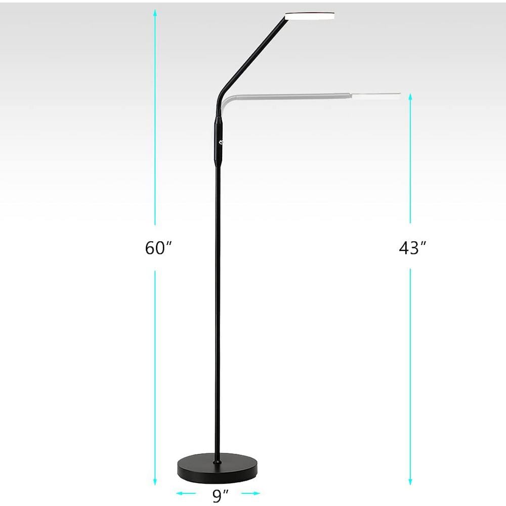 Black Adjustable Metal Arc LED Floor Lamp with Dimmable Light