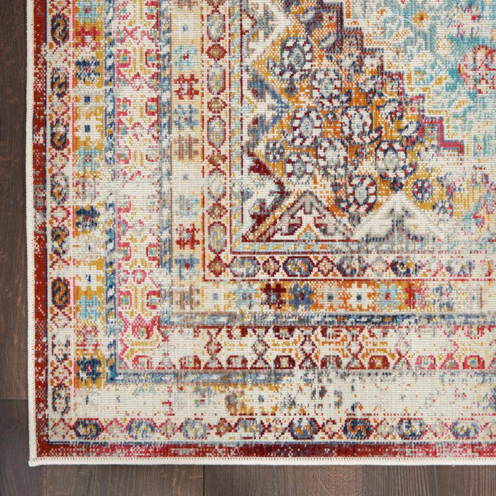Multicolor Synthetic Rectangular 4' x 6' Traditional Area Rug