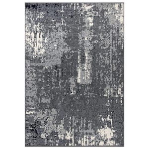 Modern Abstract Gray 5 ft. x 7 ft. Area Rug