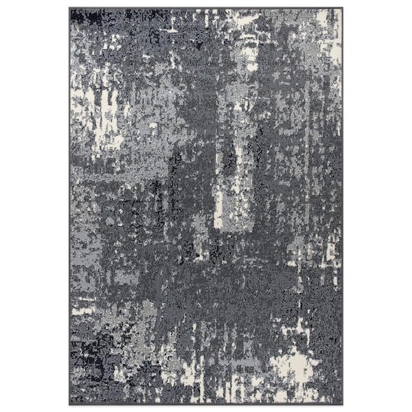 World Rug Gallery Modern Abstract Gray 5 ft. x 7 ft. Area Rug
