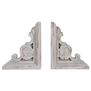 Tradition Distressed Taupe Wood Book Ends (2-Pack)