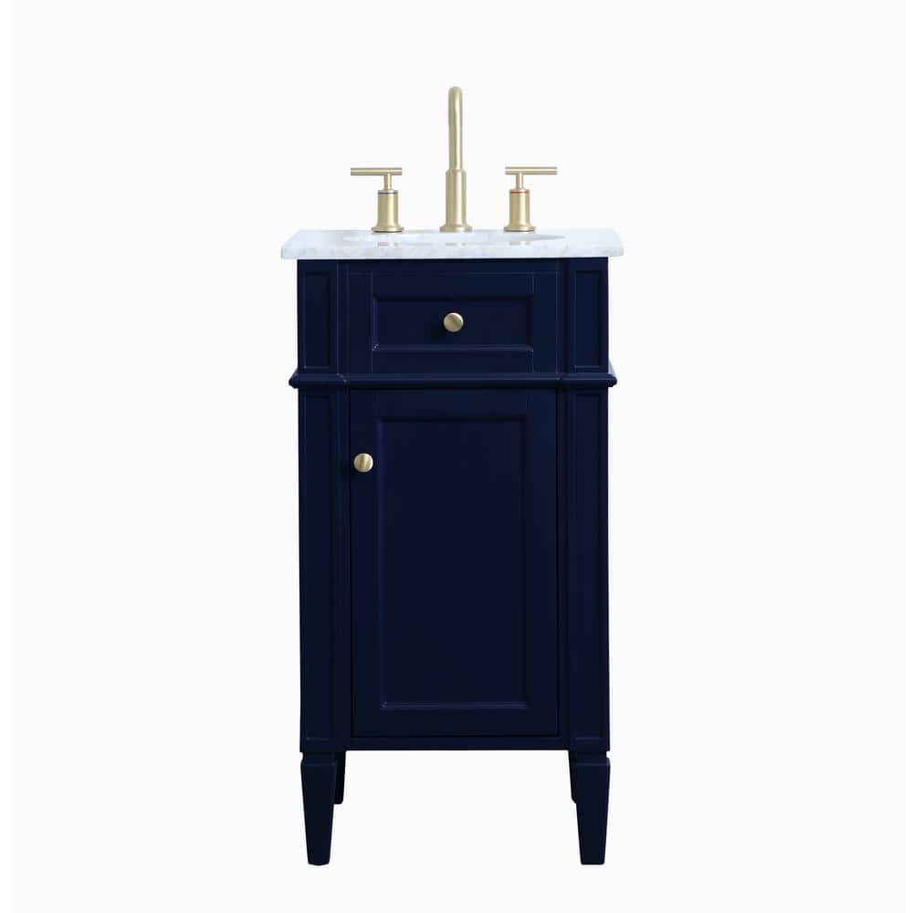 Simply Living 18 in. W x 19 in. D x 35 in. H Bath Vanity in Blue with Carra
