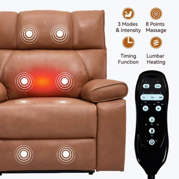 aisword Caramel Oversized Dual Motor Genuine Leather Power Lift