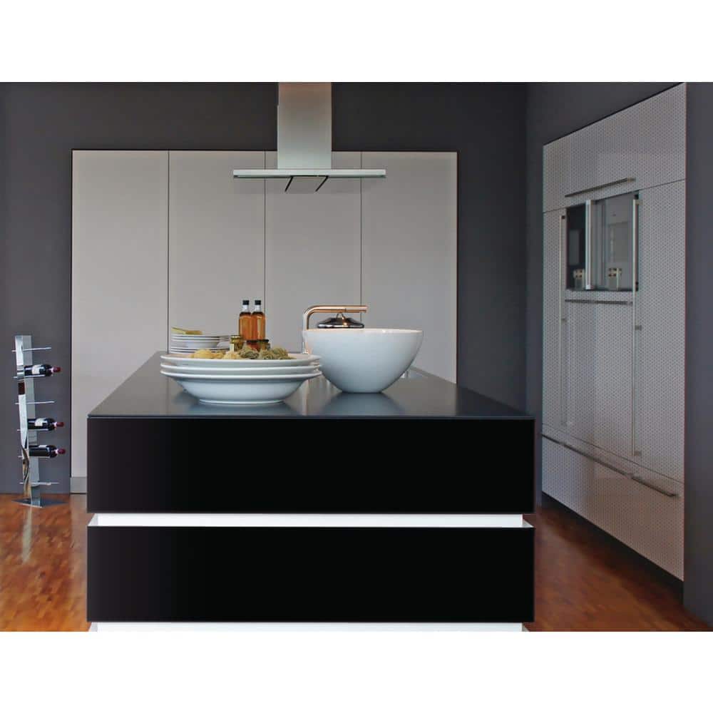 17 in. x 78 in. Gloss Black Home Decor Self-Adhesive Film