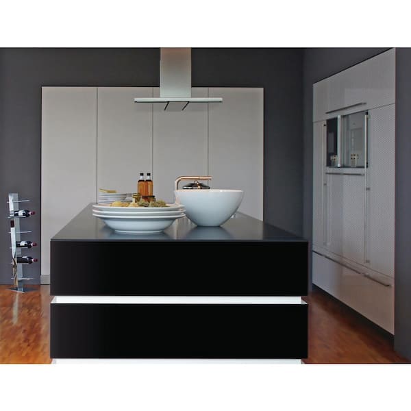 17 in. x 78 in. Gloss Black Home Decor Self-Adhesive Film