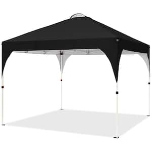 10 ft. x 10 ft. Outdoor Pop-Up Canopy Camping Tent for Garden Patio Park Market Black