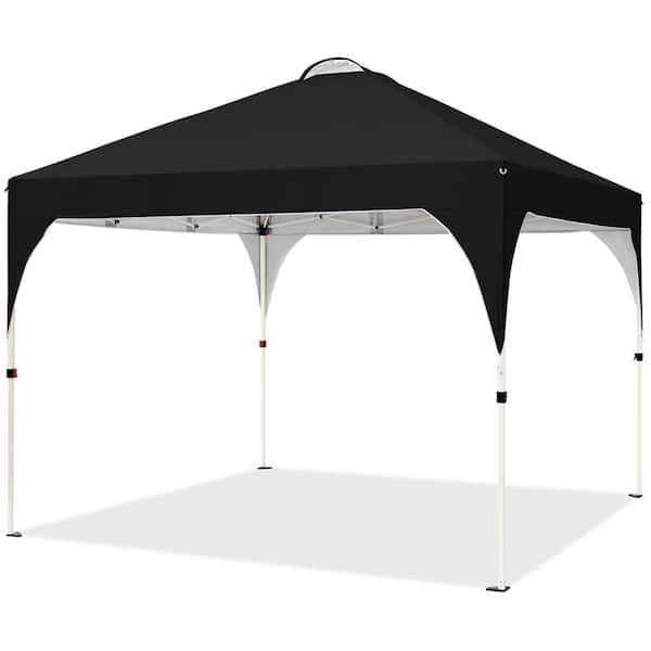 Yaheetech 10 ft. x 10 ft. Outdoor Pop-Up Canopy Camping Tent for Garden Patio Park Market Black