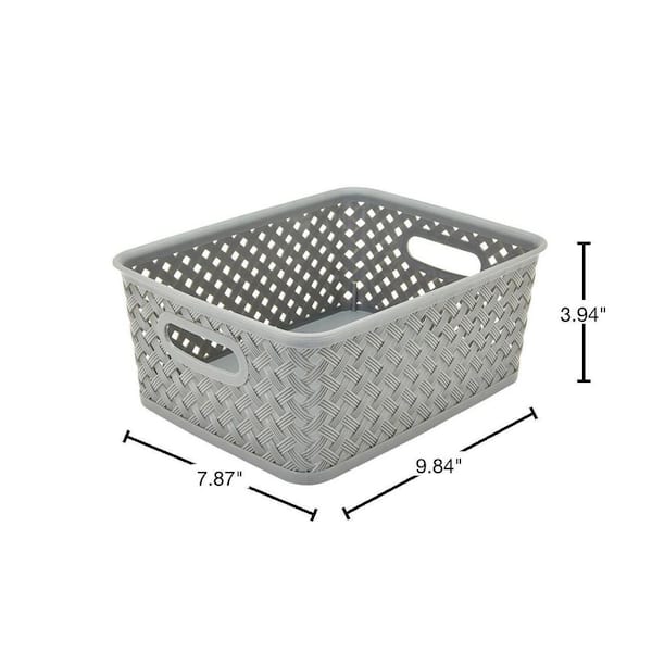 Simplify 7.5-in W x 6-in H x 8.5-in D Clear Plastic Bin in the Storage Bins  & Baskets department at