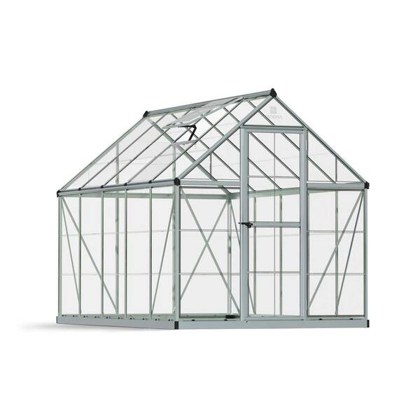 CANOPIA by PALRAM Harmony 6 ft. x 10 ft. Silver/Clear DIY Greenhouse ...